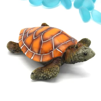 1бр Аквариумный аквариум с изкуствени костенурка, Украшение от смола, която симулира морската костенурка, Декорация на аквариум с подводен пейзаж