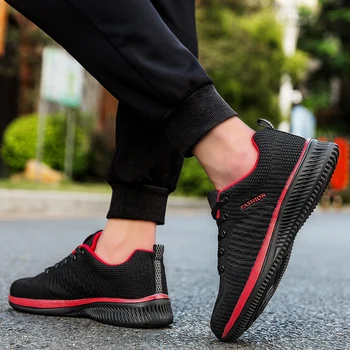 Мъжки обувки за бягане, Улични дишащи ежедневни удобни маратонки, Модни обувки, устойчиви на петна