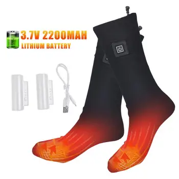 Чорапи с електрически нагревател, Термоноски на батерии С една литиева батерия от 3.7 До 2200 mah За каране на ски, Къмпинг, туризъм