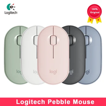 Безжична мишка Logitech Камъчето M350 с Bluetooth или USB - Тих, тънък Компютърна мишка с тихо щракване за преносимите КОМПЮТРИ MAC iPad