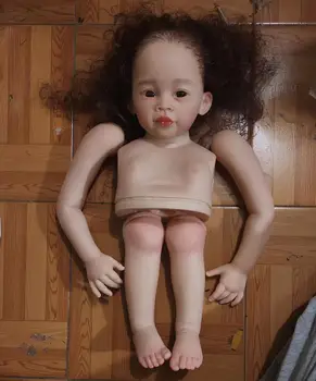 FBBD Настроила ограничена доставка на 32-инчов кукли-Реборна meili е с ръчни къдрава коса Shotr версия за момичета, Част от DIY
