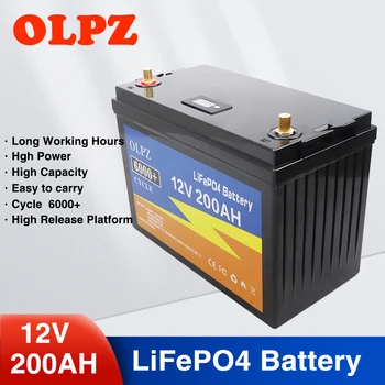 12V LiFePO4 Батериите 200Ah Вграден BMS Литиево-железен Фосфат клетки 6000 Цикъла на Живот За Кемперов АВТОБУСА Слънчев Акумулаторен Инверторен Двигател