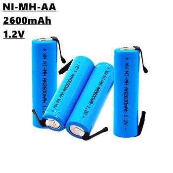 2023 най-новата акумулаторна батерия AA NiMH, 1.2, 2600 mah, подходяща за електрическа четка за зъби, електрически самобръсначки и т.н.