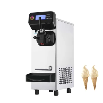 Малка Автоматична Търговска машина за производство на сладолед с една Глава, Настолна машина за производство на сладолед, интелигентно докосване на дисплея