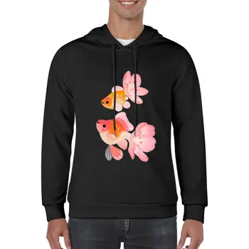 Нова мъжки hoody с качулка Cherry Blossom златната рибка 1, мъжки зимен пуловер, есенна дрехи, нови блузи и спортни ризи