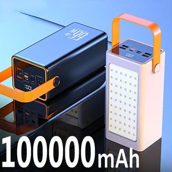 66 W Супер Бързо Зареждане на 100000 ма Power Bank за iphone 14 pro max Лаптоп с Led Подсветка Powerbank Преносимо Външно Зарядно Устройство