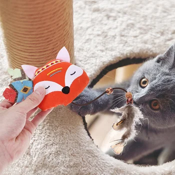Играчки от 2 теми, Плюшена Котка, Интерактивен Дъвчене Моляр, Сладко Коте в Анимационни форма За никнене на млечни зъби При домашни котки