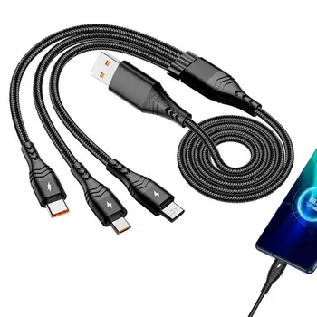 Дълъг кабел за зареждане 6 В 1, кабел за бързо зарядно устройство с няколко USB, съвместим с мобилни телефони/планшетами/портативно зарядно устройство